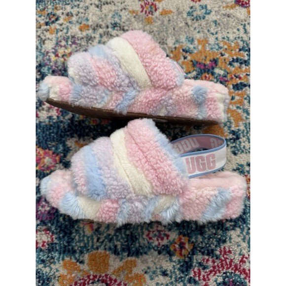 UGG Fluff Yeah Slide Sandals Cotton Candy Platform Women's Size 7 - Picture 1 of 6